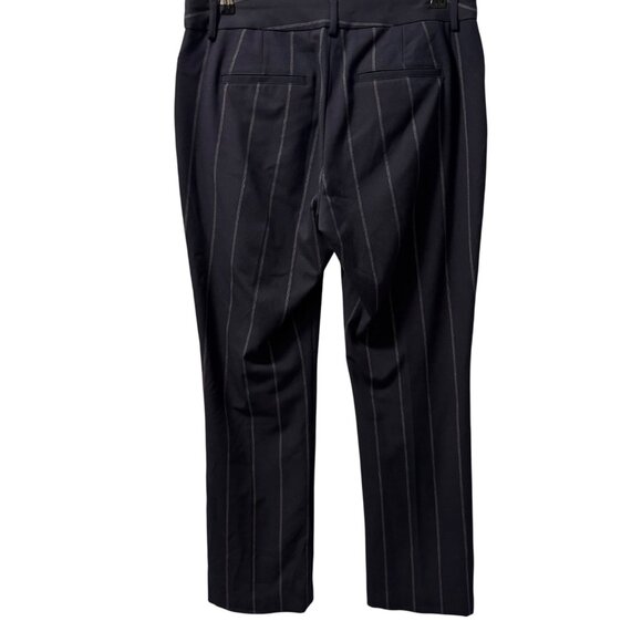 Express Columnist Barely Boot Mid Rise Pants 10R Navy Pinstripe - Picture 12 of 12